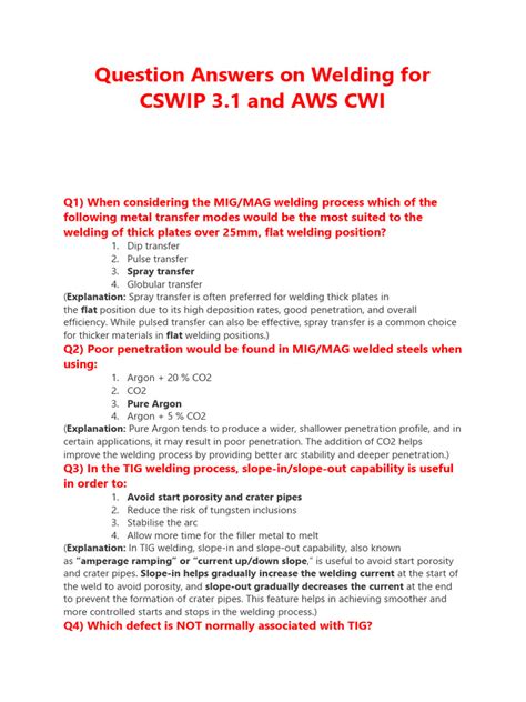cswip 3.1 questions and answers pdf 2016|CSWIP 3.1: Question with Answer and Explanation – .